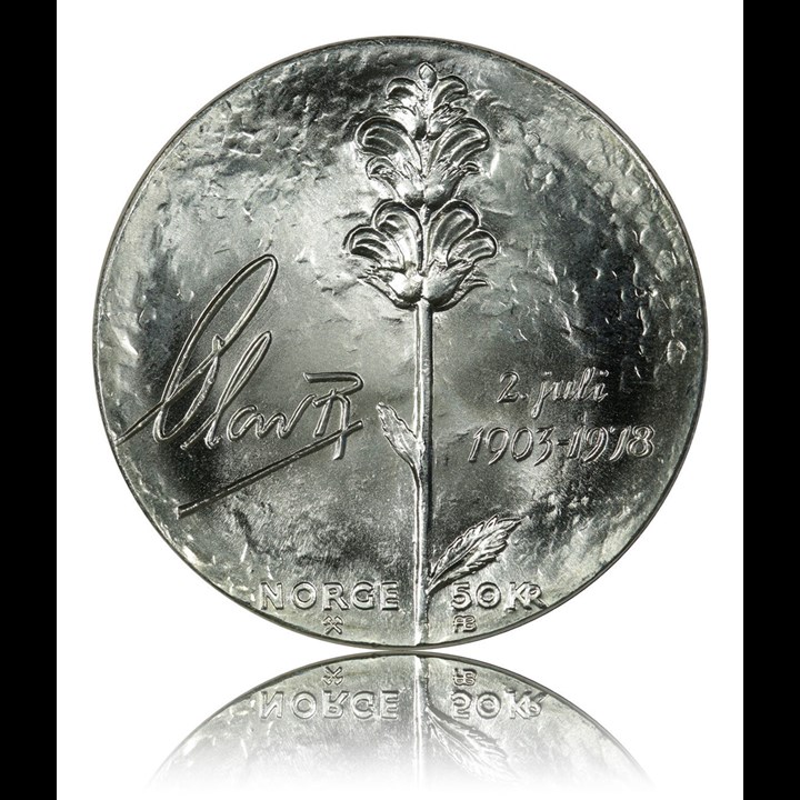 100 Stk 50 Kroner 1978 2497 gram rent sølv