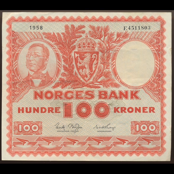100 Kroner 1958 F Kv 1