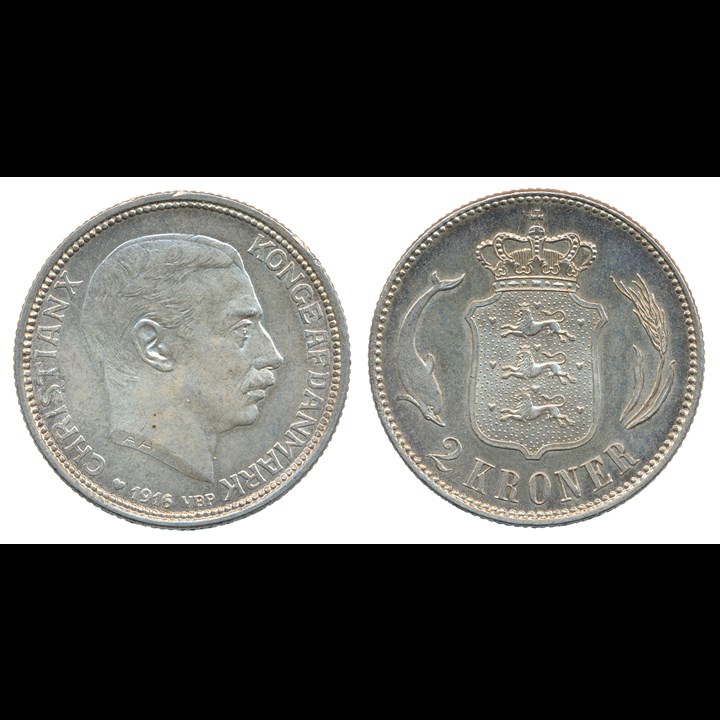 Denmark 2 Kroner 1916 UNC