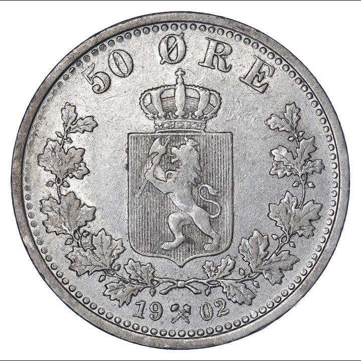 50 Øre 1902 Kv 1+/01