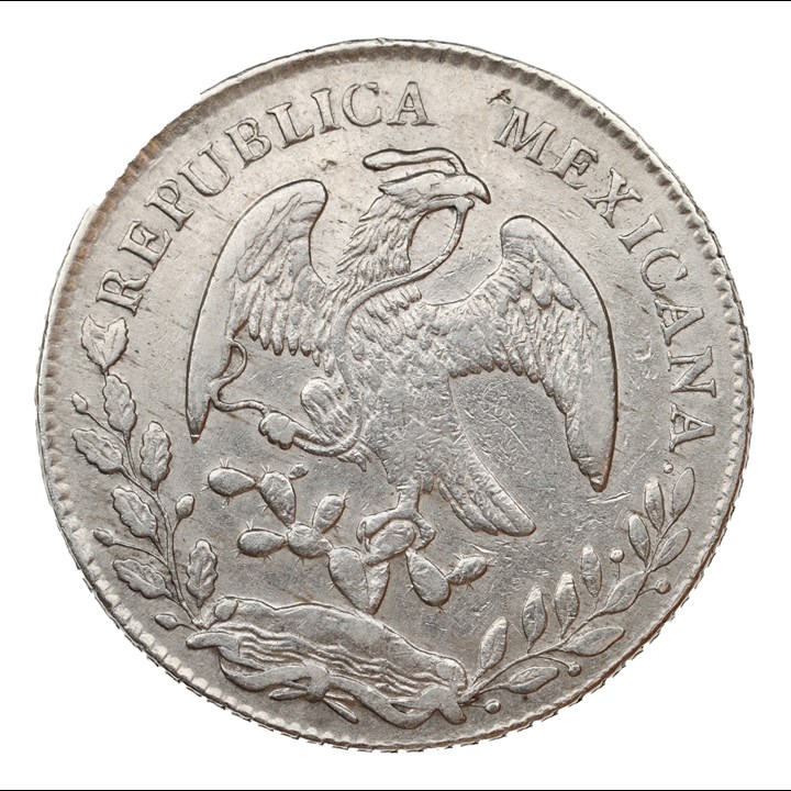 Mexico 8 Reales 1873 Overdate Ca -  XF, chopmark