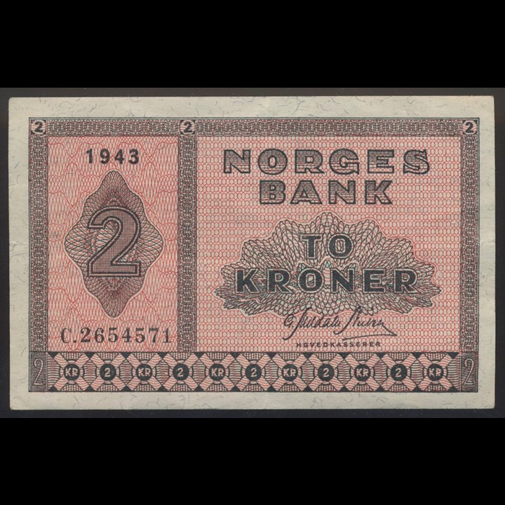 2 Kroner 1943 C Kv g1+