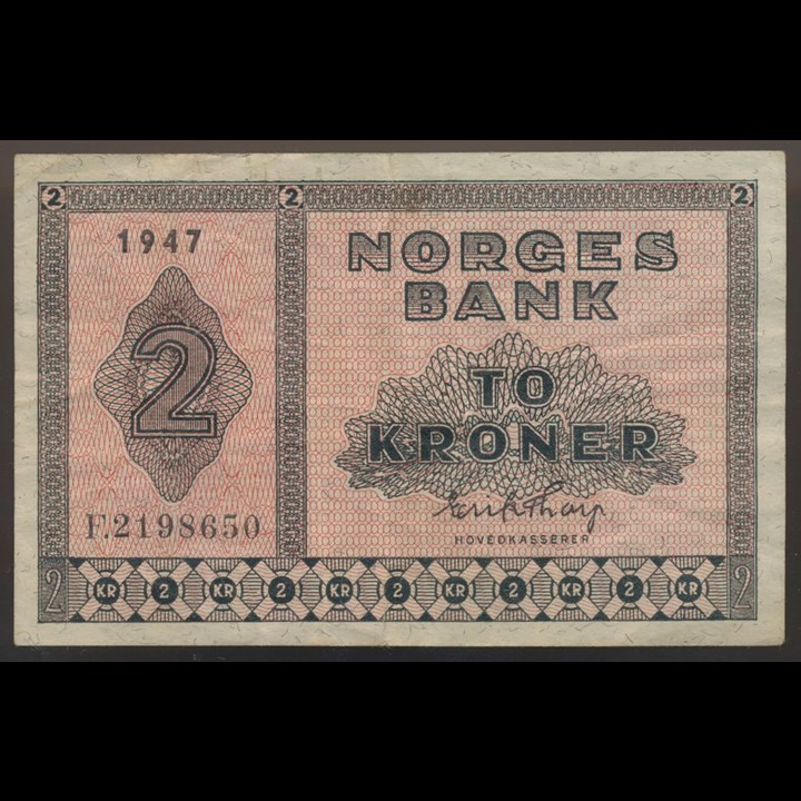 2 Kroner 1947 F Kv 1