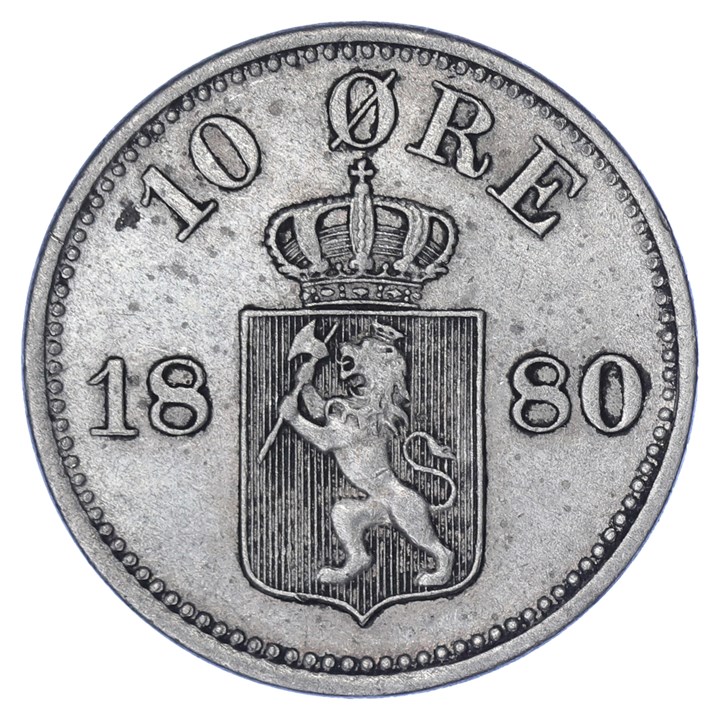 10 Øre 1880 Kv 1+