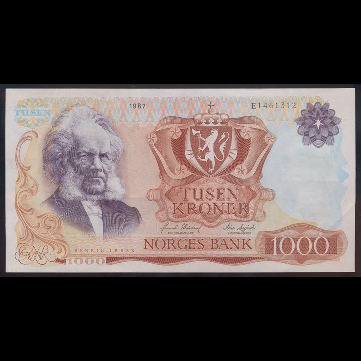 1000 Kroner 1987 E Kv 1/1+ (VF)