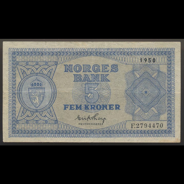 5 Kroner 1950 F Kv 1, minimal rift