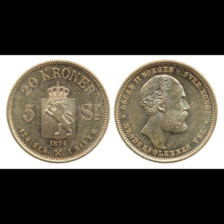 20 Kroner 1874 Kv g01