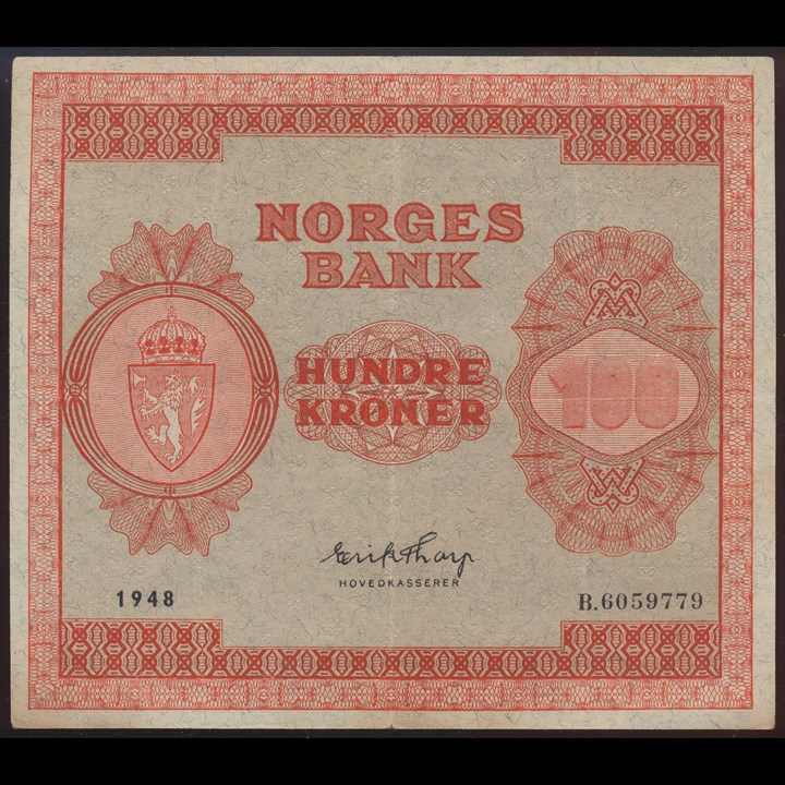100 Kroner 1948 B Kv 1+