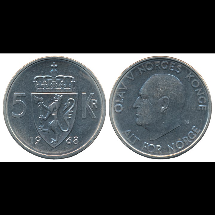 5 Kroner 1968 Kv 0
