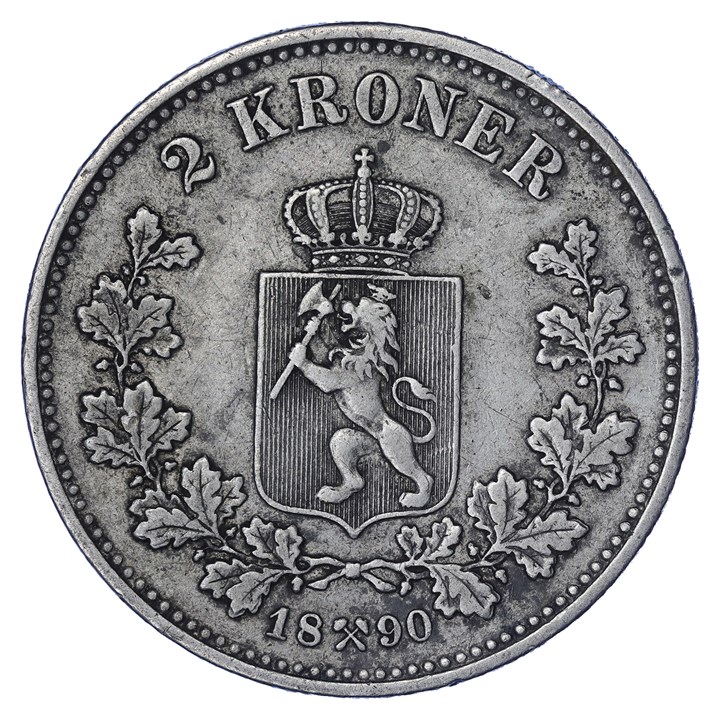 2 Kroner 1890 Kv 1+