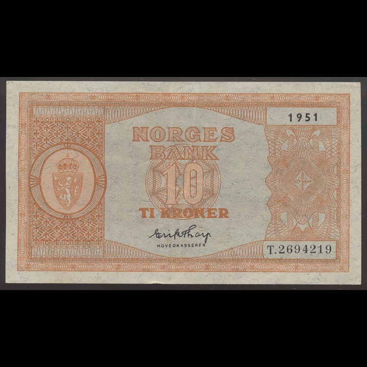10 Kroner 1951 T Kv 1+
