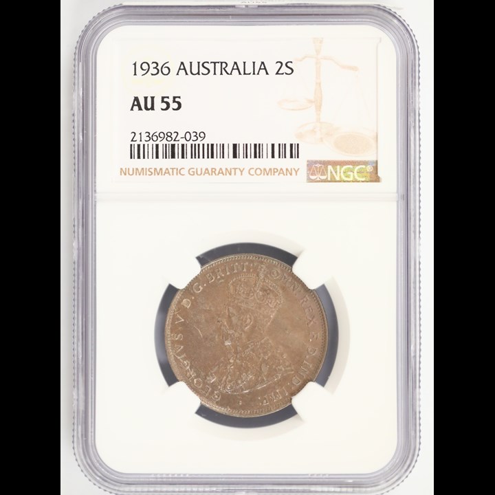 Australia Florin 1936 NGC AU55