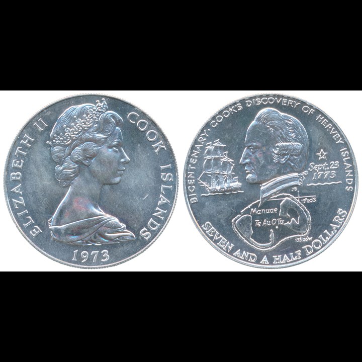 Cook Island 7.5 Dollar  1973 UNC