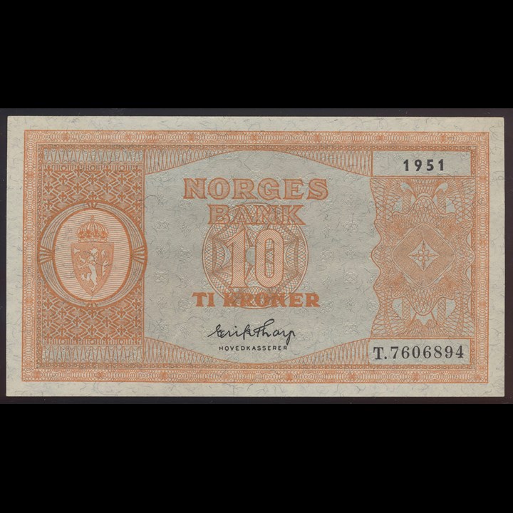 10 Kroner 1951 T Kv 0/01
