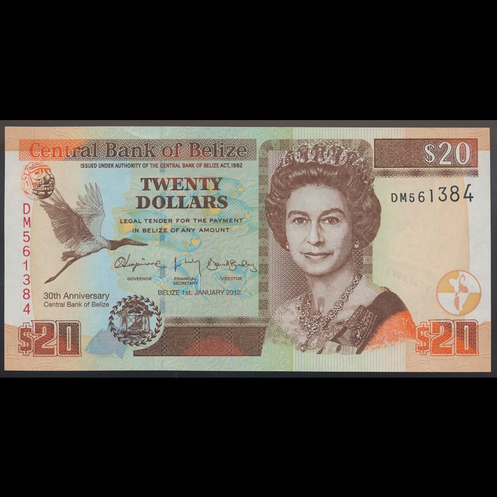 Belize 20 Dollars 2012 Commemorative Kv 0 (UNC)