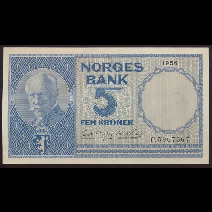 5 Kroner 1956 C Kv 0- (tellemerke)