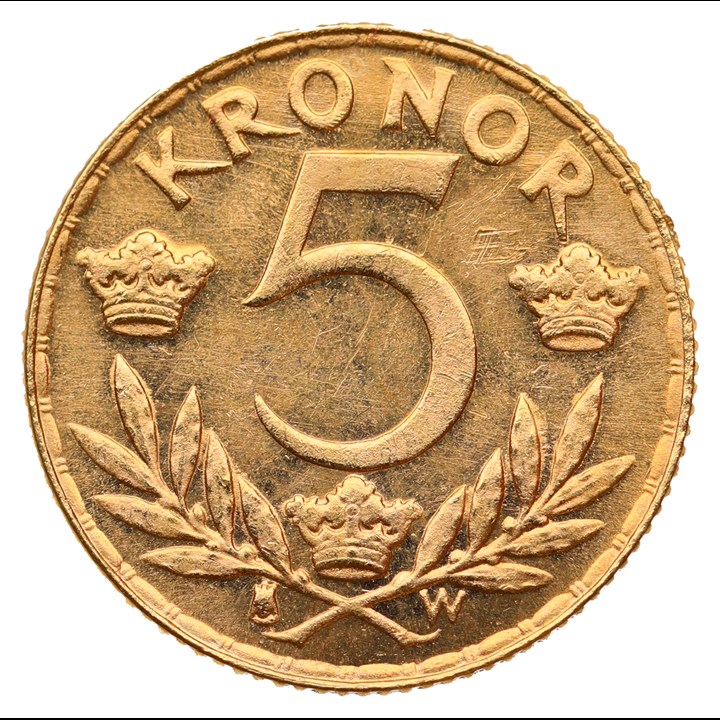 Sverige 5 Kronor 1920 Kv 0/01
