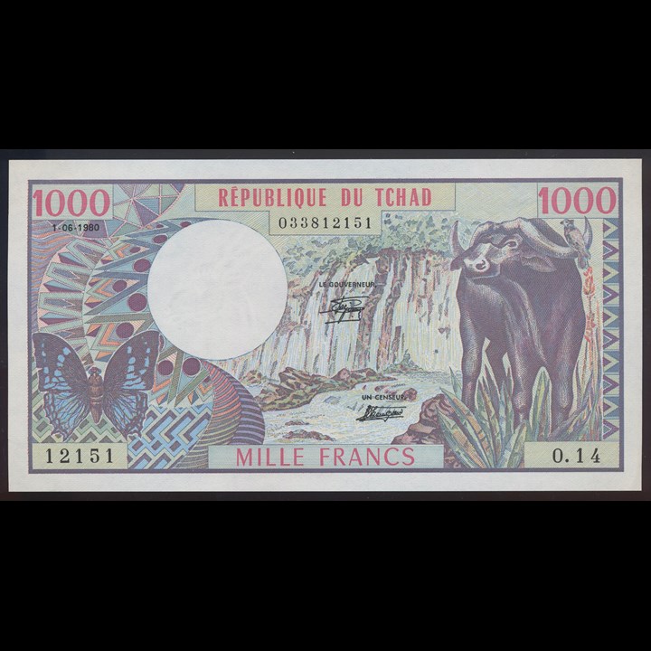 Chad 1000 Francs 1980 UNC