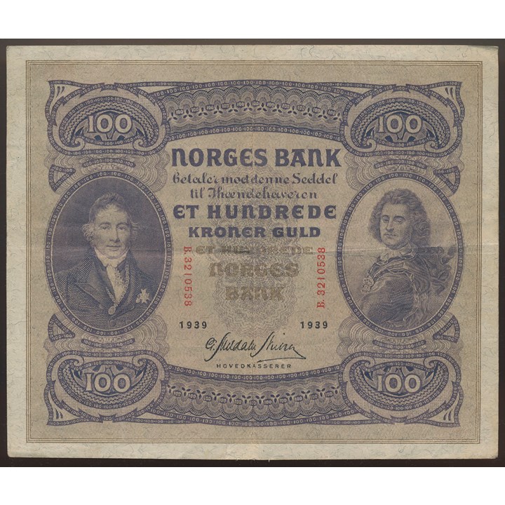 100 Kroner 1939 B Kv 1