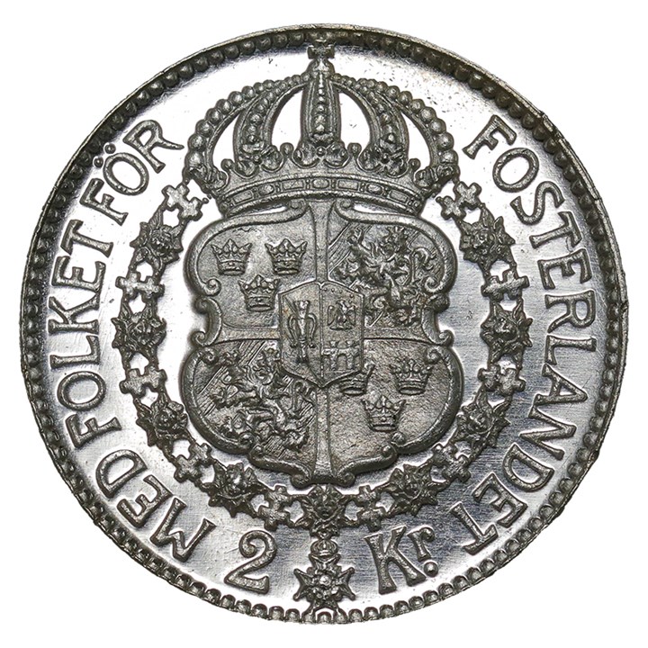 Sweden 2 Kronor 1938 UNC, Prooflike