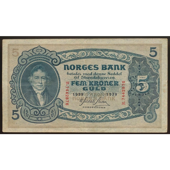 5 Kroner 1939 R Kv 1