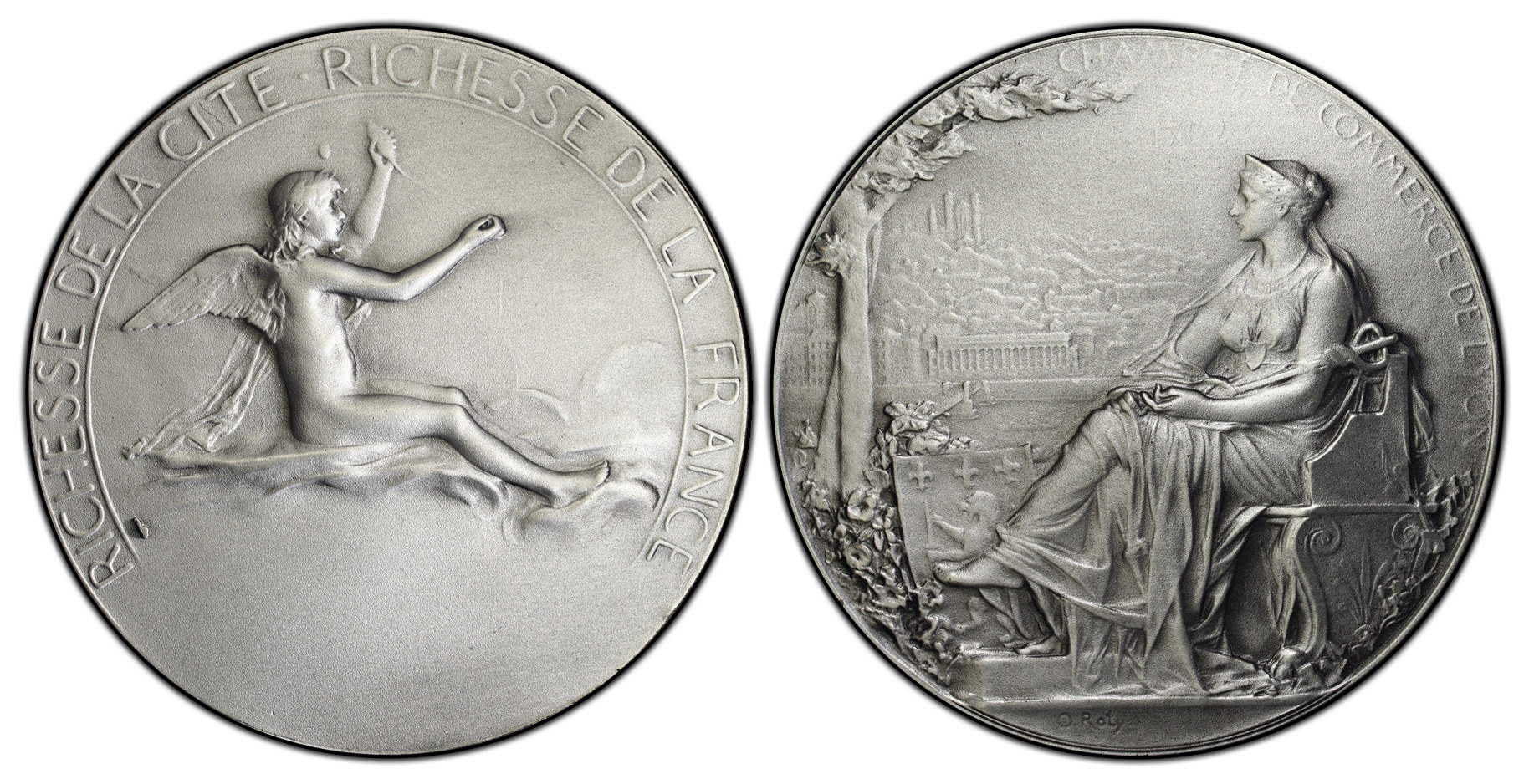 France Lyon Chambre of Commerce silvered bronze