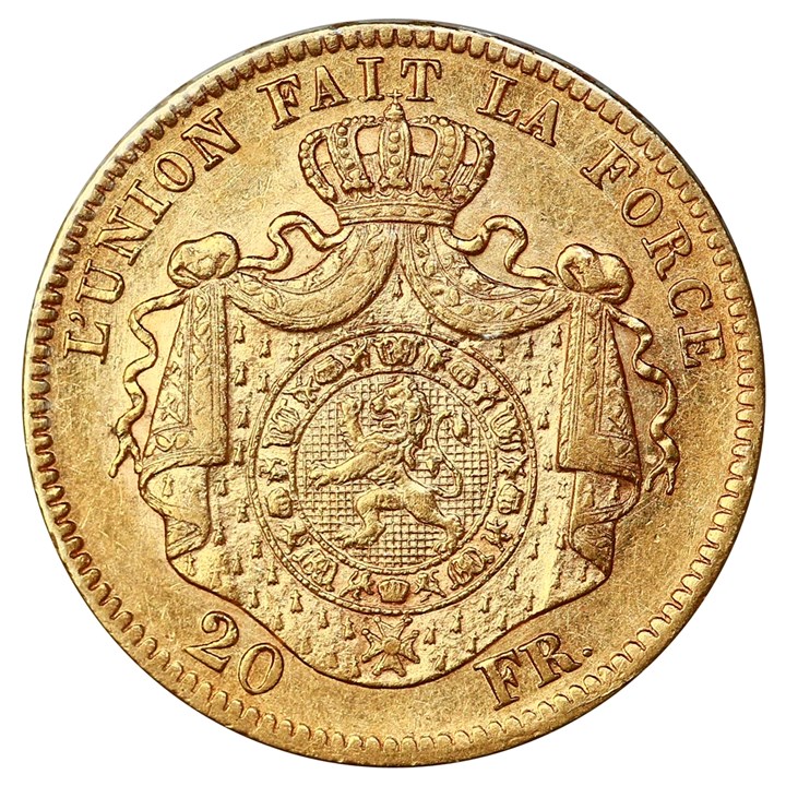 Belgia 20 Francs 1869 Kv 1+