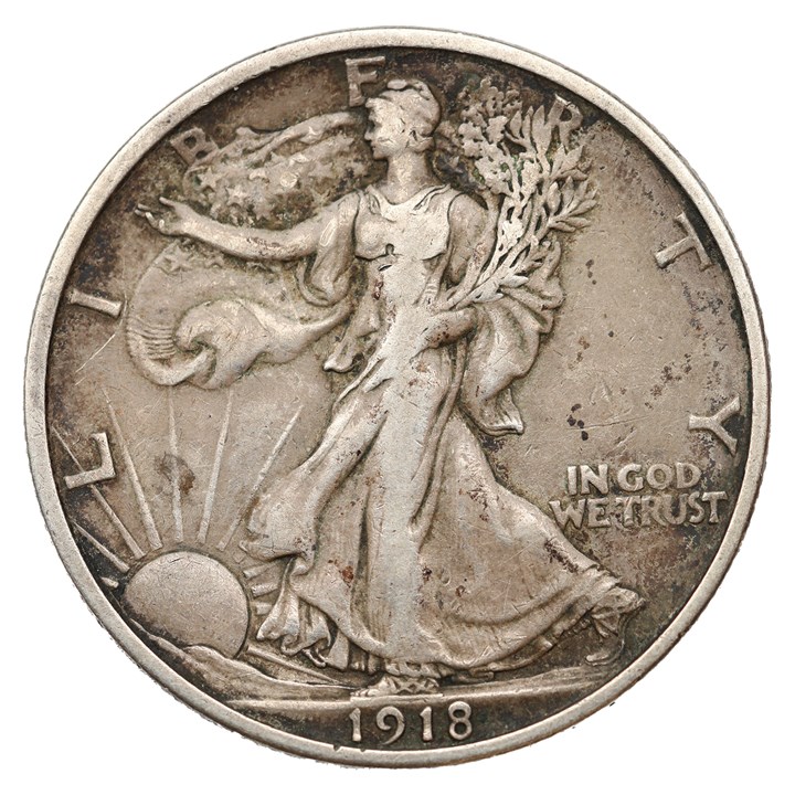 USA Half Dollar 1918 S VF