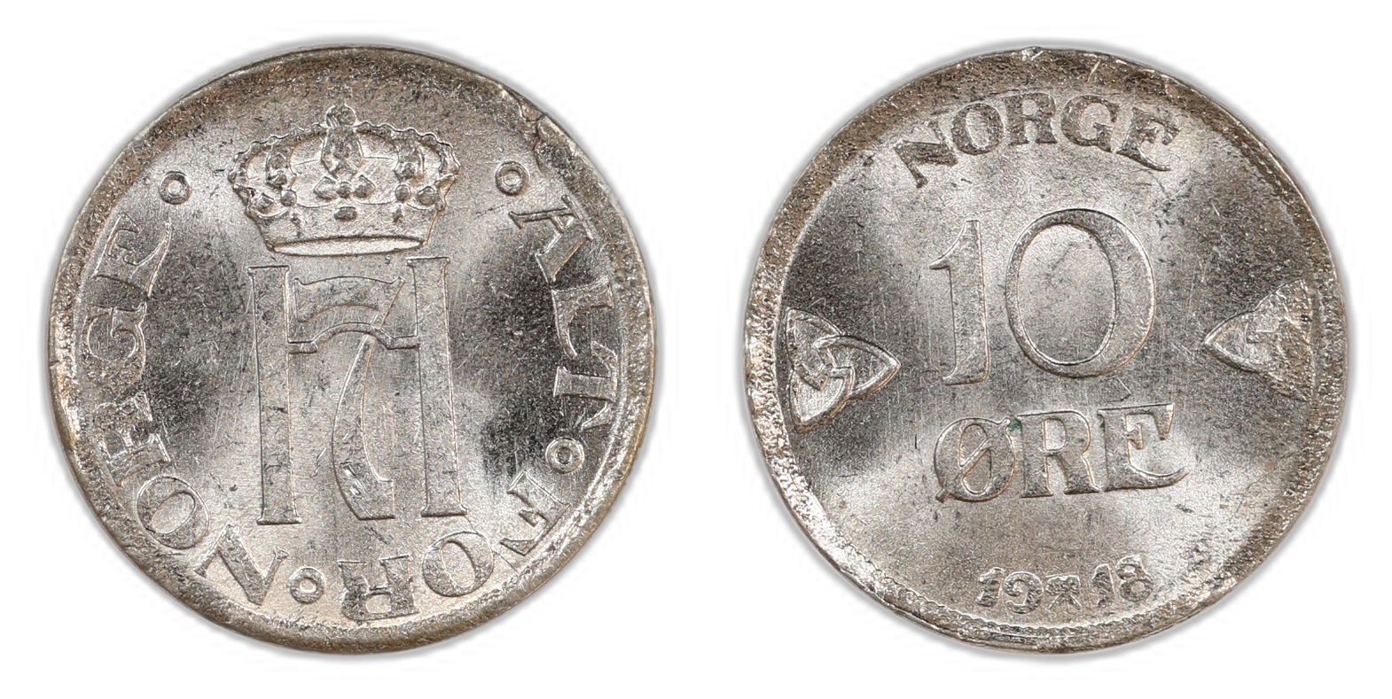 Norge 10 Øre 1918 Kv: 0