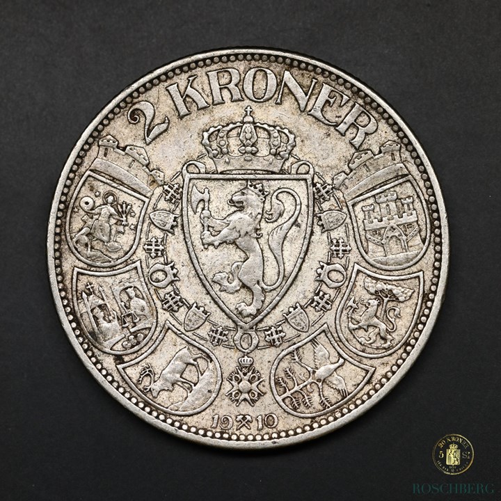 Norge 2 Kroner 1910 Kv 1