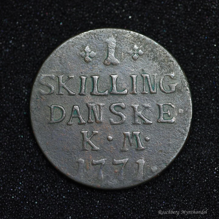 Danmark 1 Skilling 1771 Kv 1
