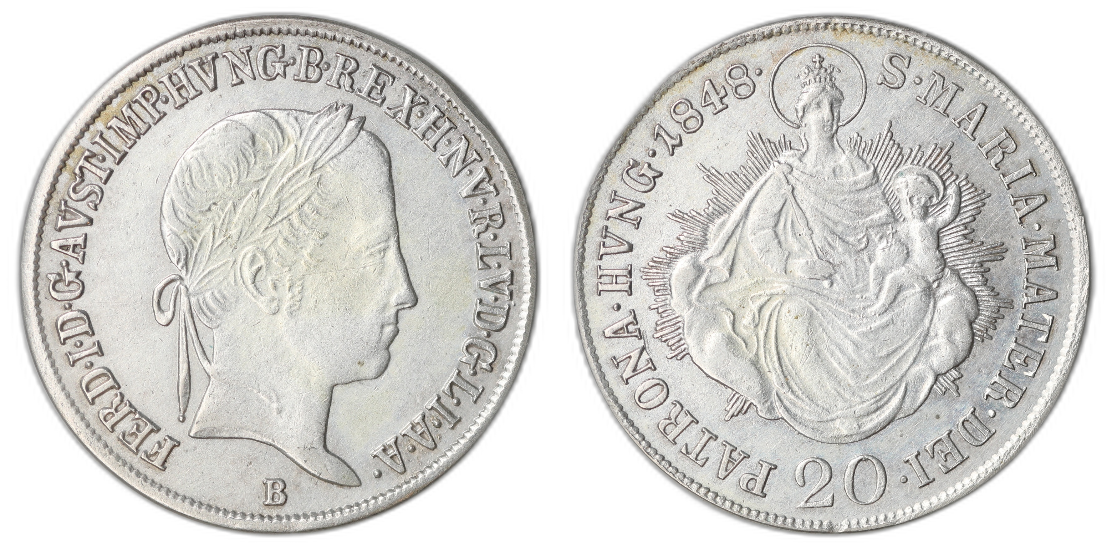 Austria 20 Krezuer 1848-B  Kv: XF