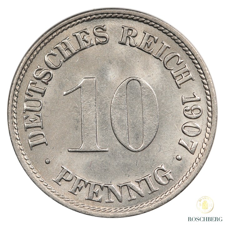 Germany  10 Pfennig 1907-G Kv UNC
