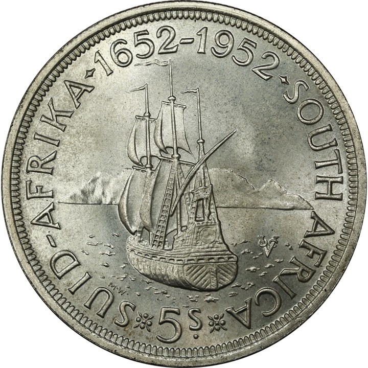 Sør-Afrika 5 Shillings 1952 Kv 0, PL