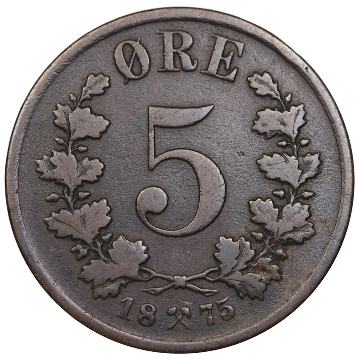 5 Øre 1875 Kv 1