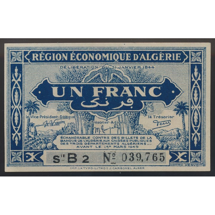 Algeria 1 Franc 1944 Kv 0 (UNC)