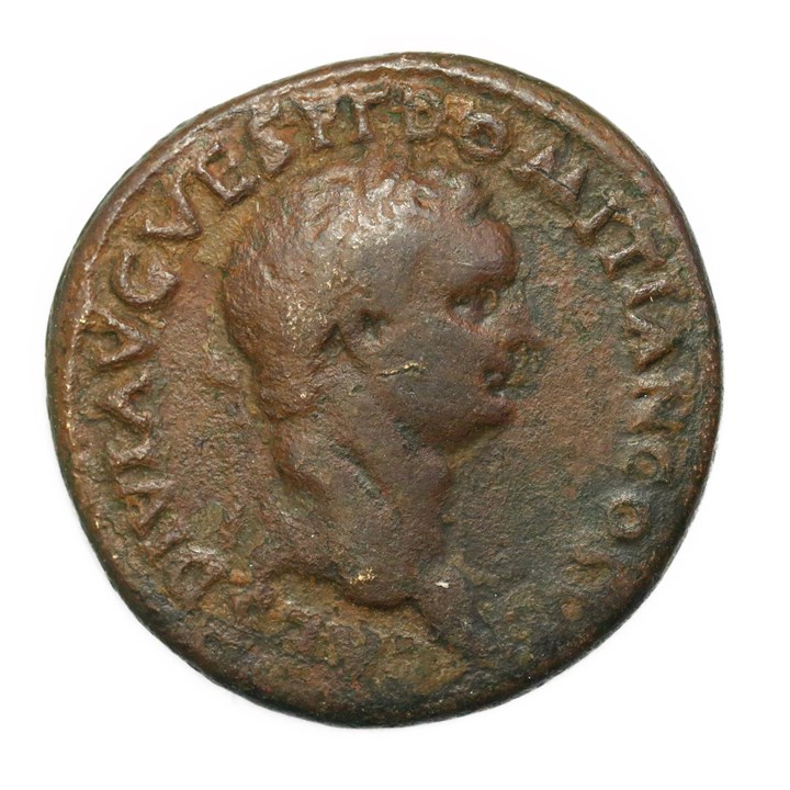 Domitian 81-96. Dupondius. DIVI AVG VESP T DOMITIAN COS // CERES AVGVSTI - F