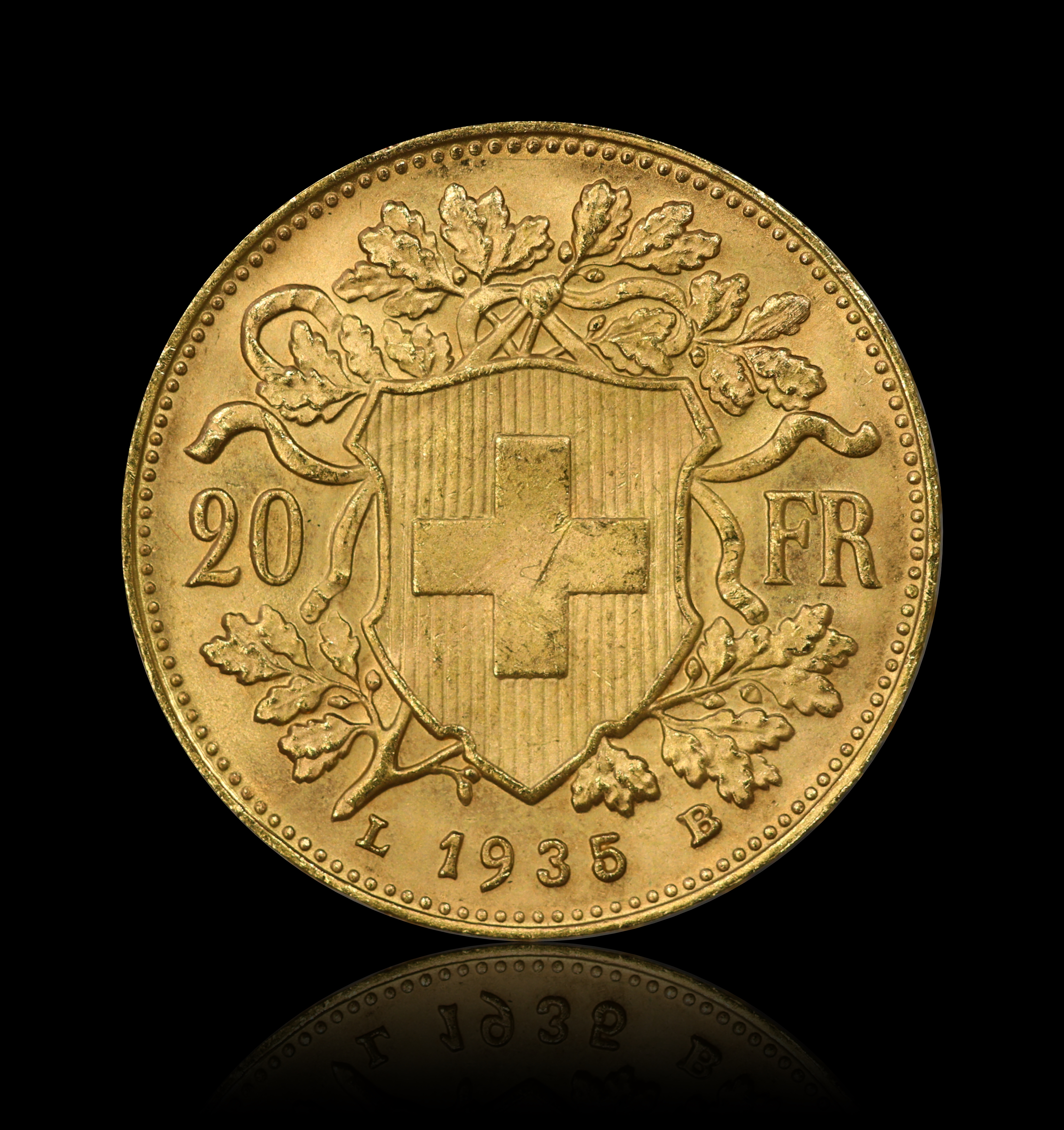 Sveits 20 Francs Vrenelli Gull