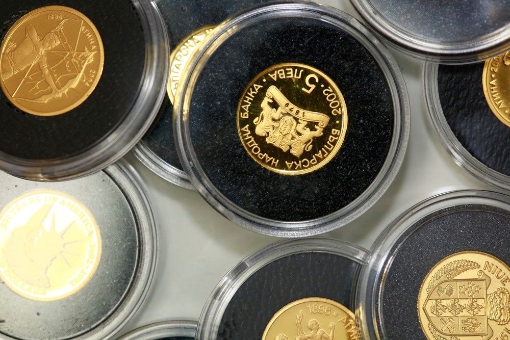 Pakke med 25 Stk 1/25 Oz 999 Gullmynter (1 Oz rent gull) EKSEMPELBILDE