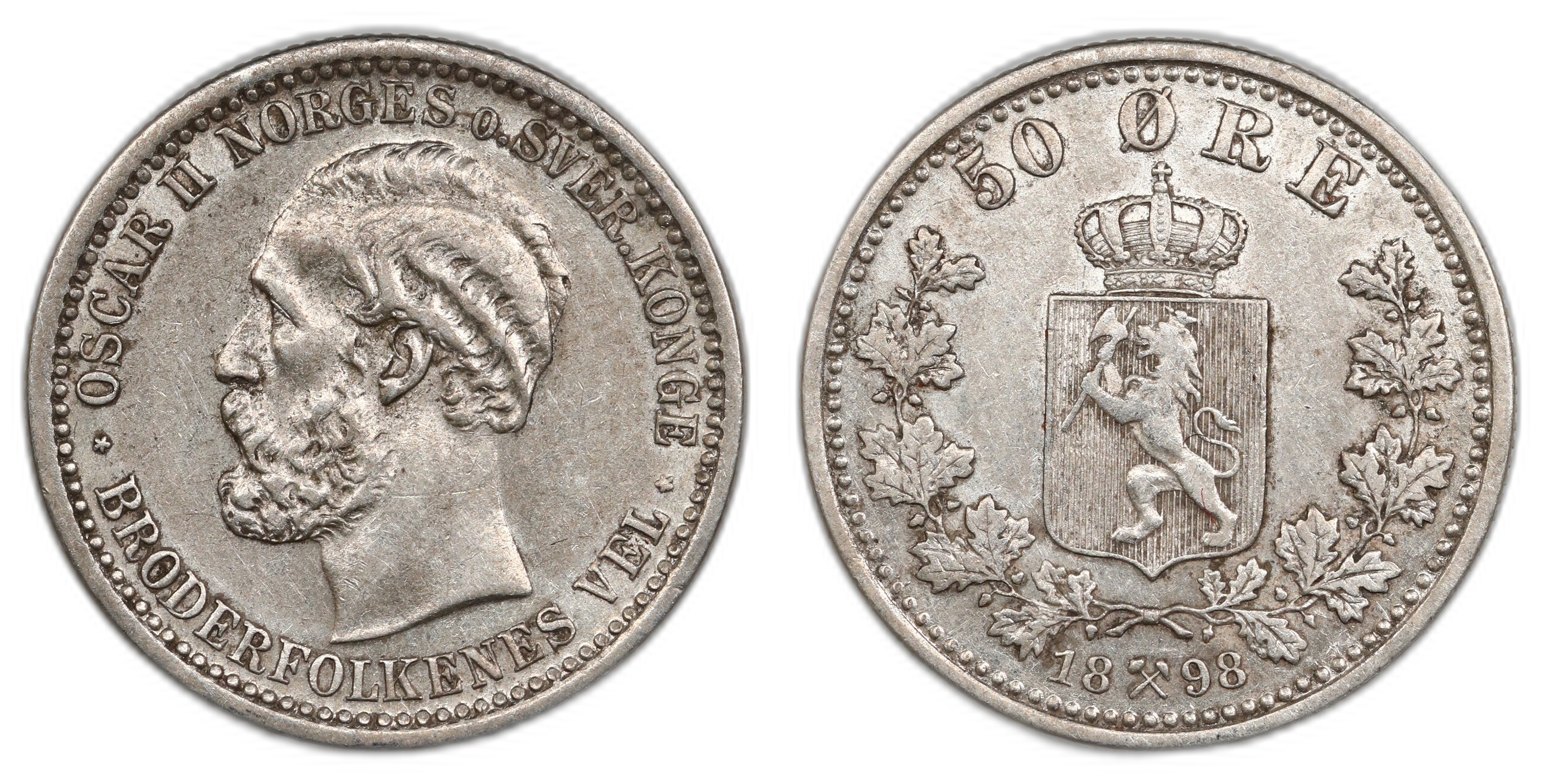Norge 50 Øre 1898 Kv: 1+