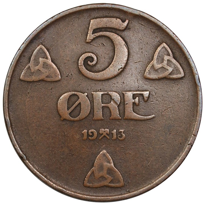 5 Øre 1913 Kv 1