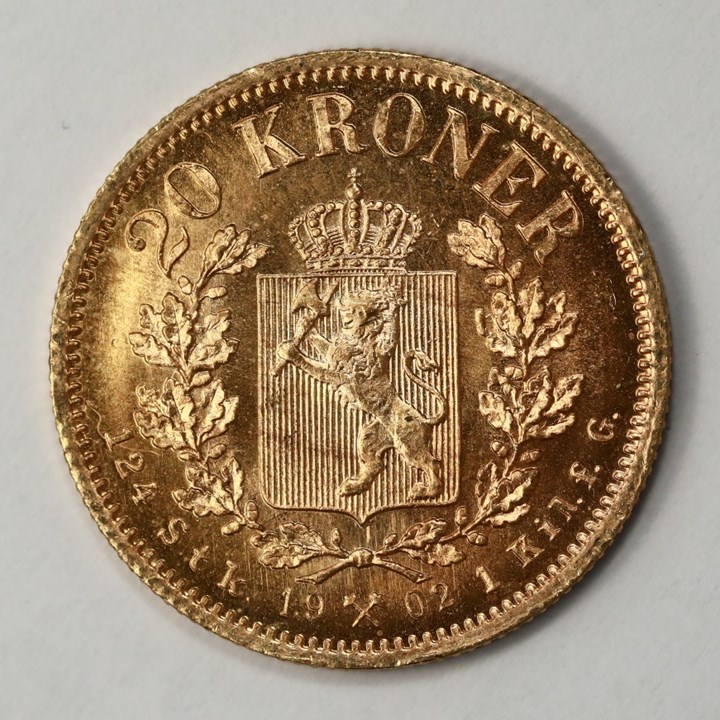 20 Kroner 1902 Kv 0/01