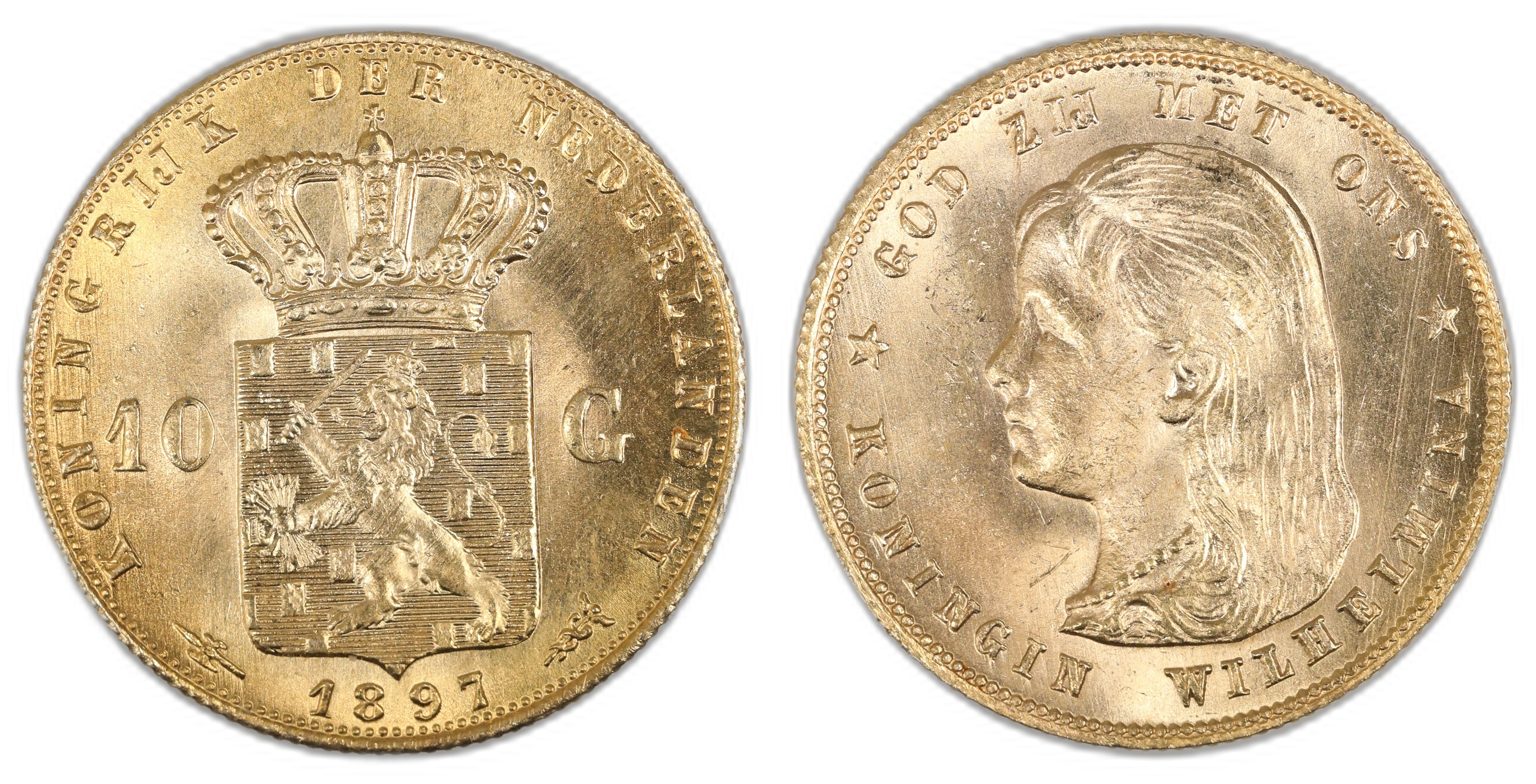 Netherlands 10 Gulden 1897  Kv: UNC