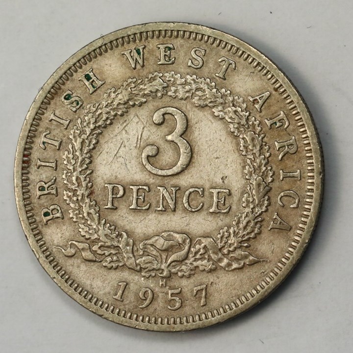 Britisk Vest-Afrika 3 Pence 1957 H Kv 1+