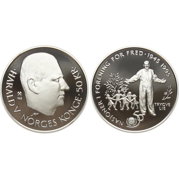 Norge 50 Kroner 1/2 Oz Sølv tilfeldig type