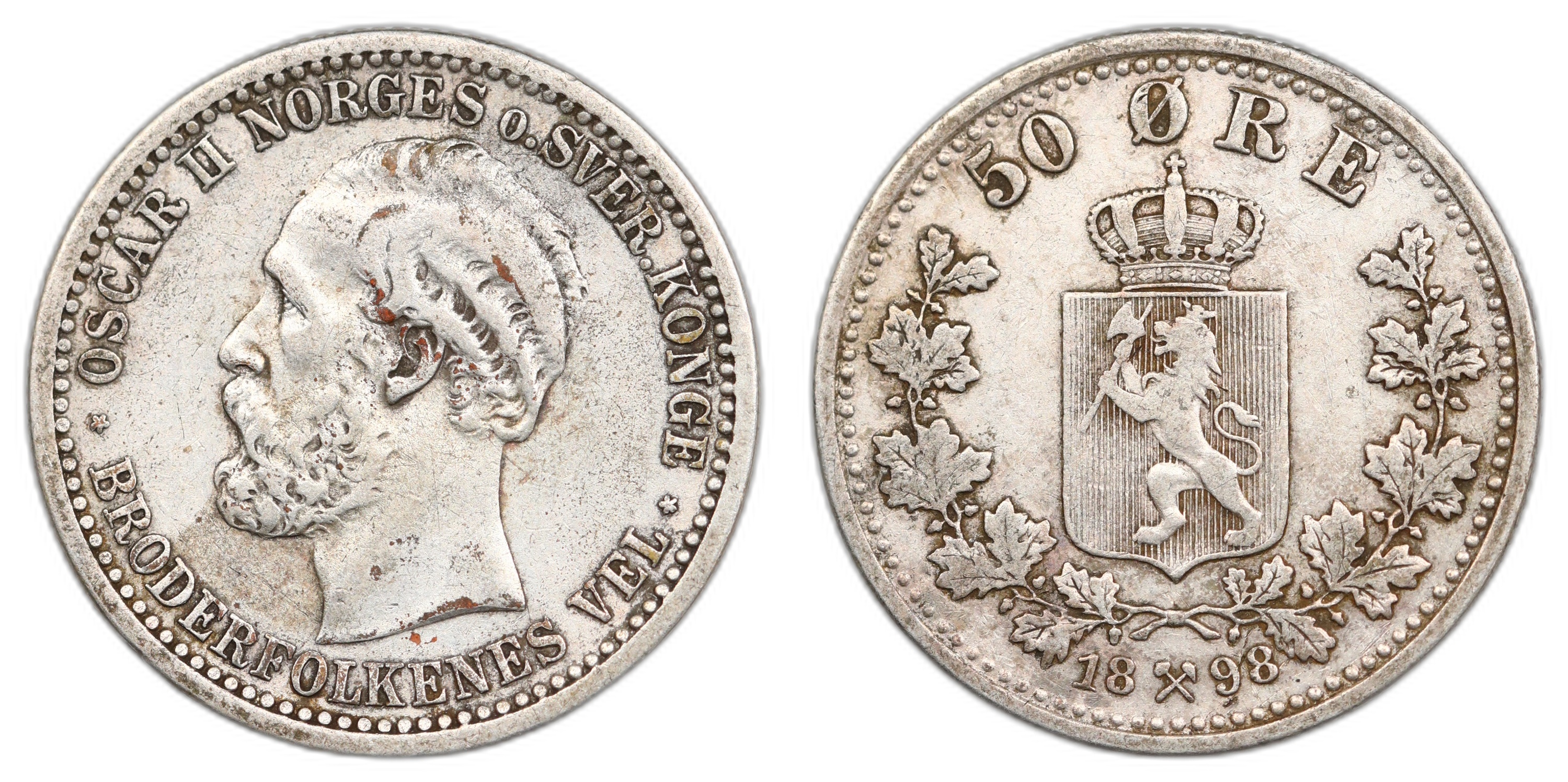 Norge 50 Øre 1898 Kv: 1