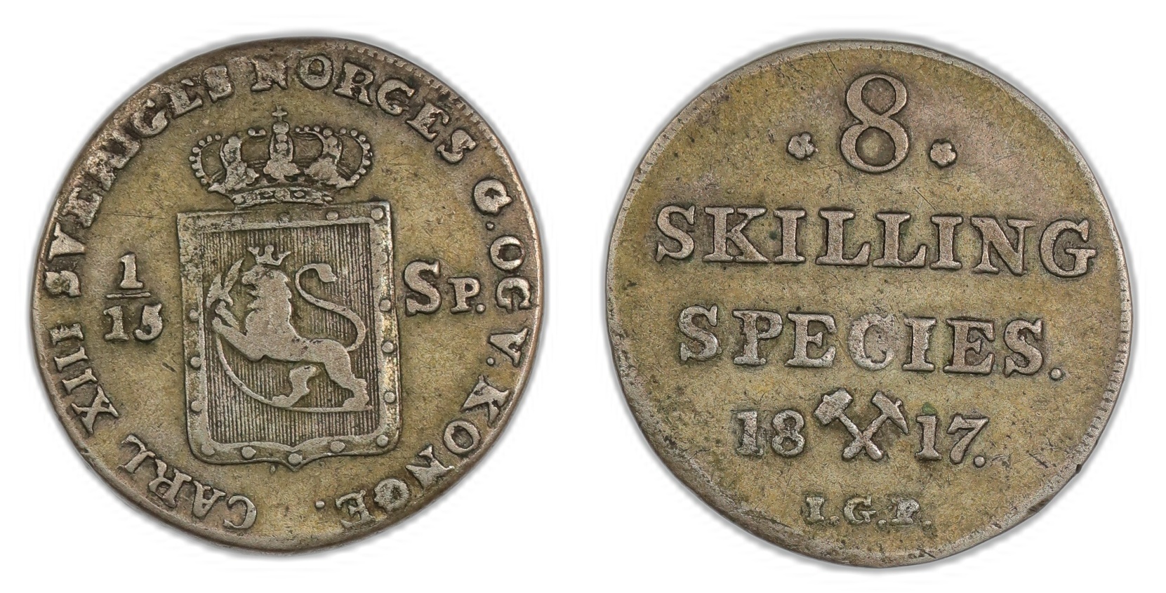 Norge 8 Skilling 1817 Kv 1