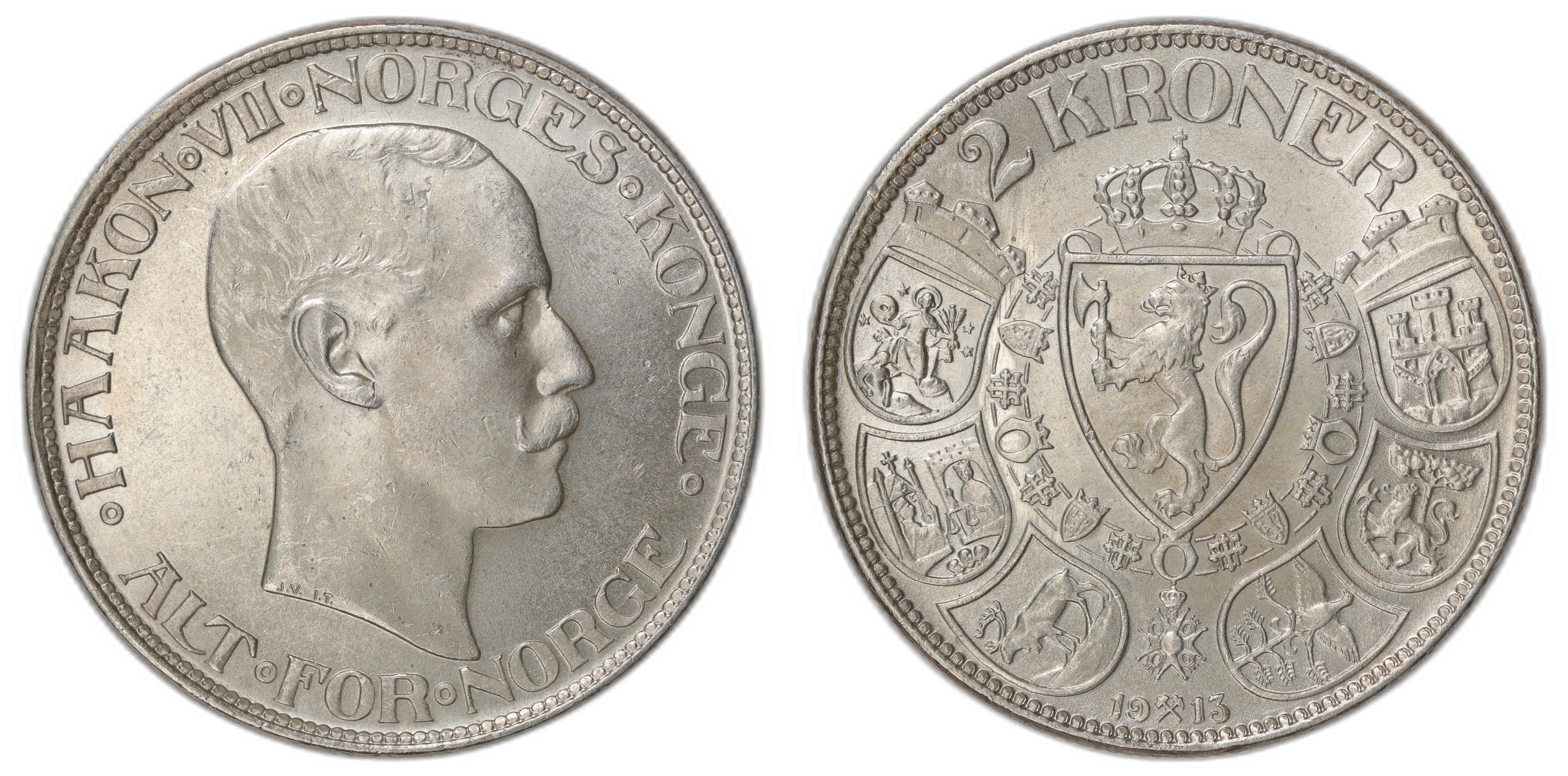 Norge 2 Kroner 1913 Kv: 0