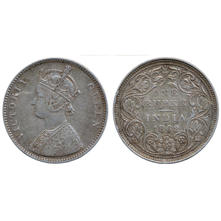 BR. India Rupee 1862 XF