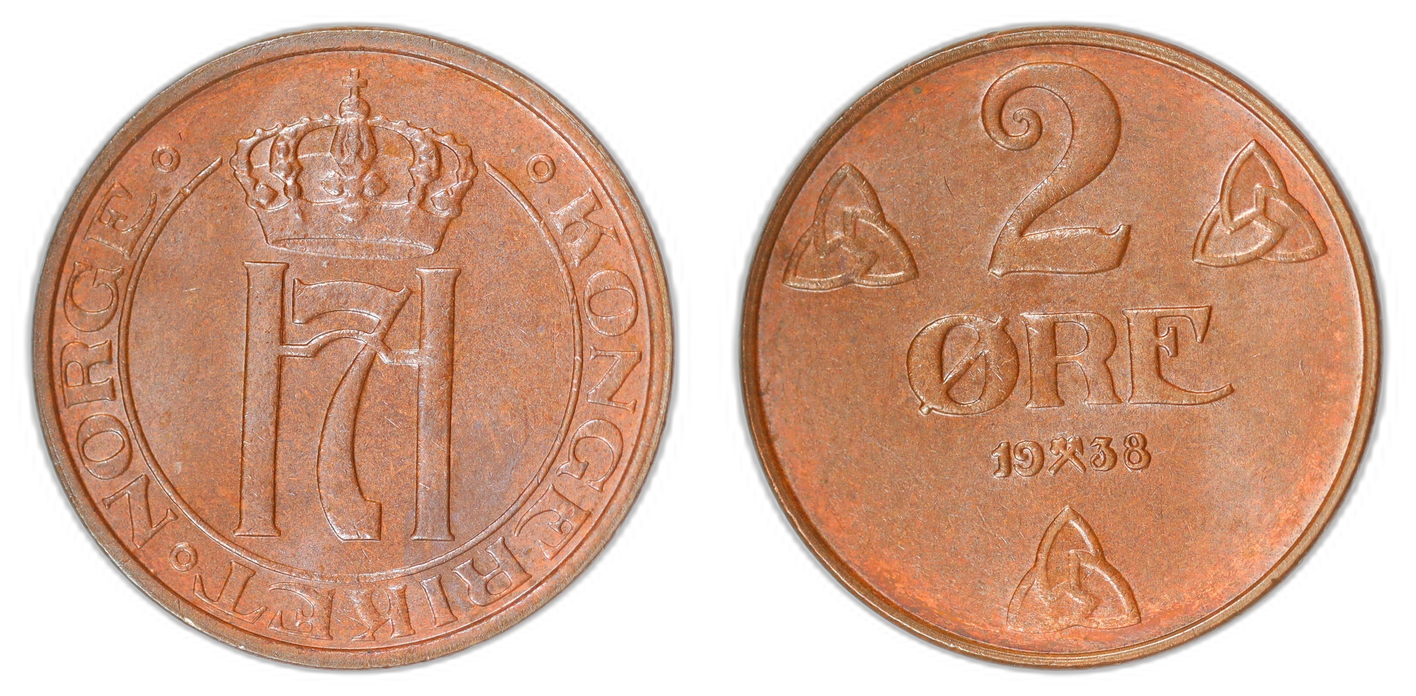 Norge 2 Øre 1938 Kv 0